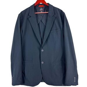 Bluffworks Blazer Mens 46L Blue Telex Tech Slim Fit Stretch Travel Jacket Casual